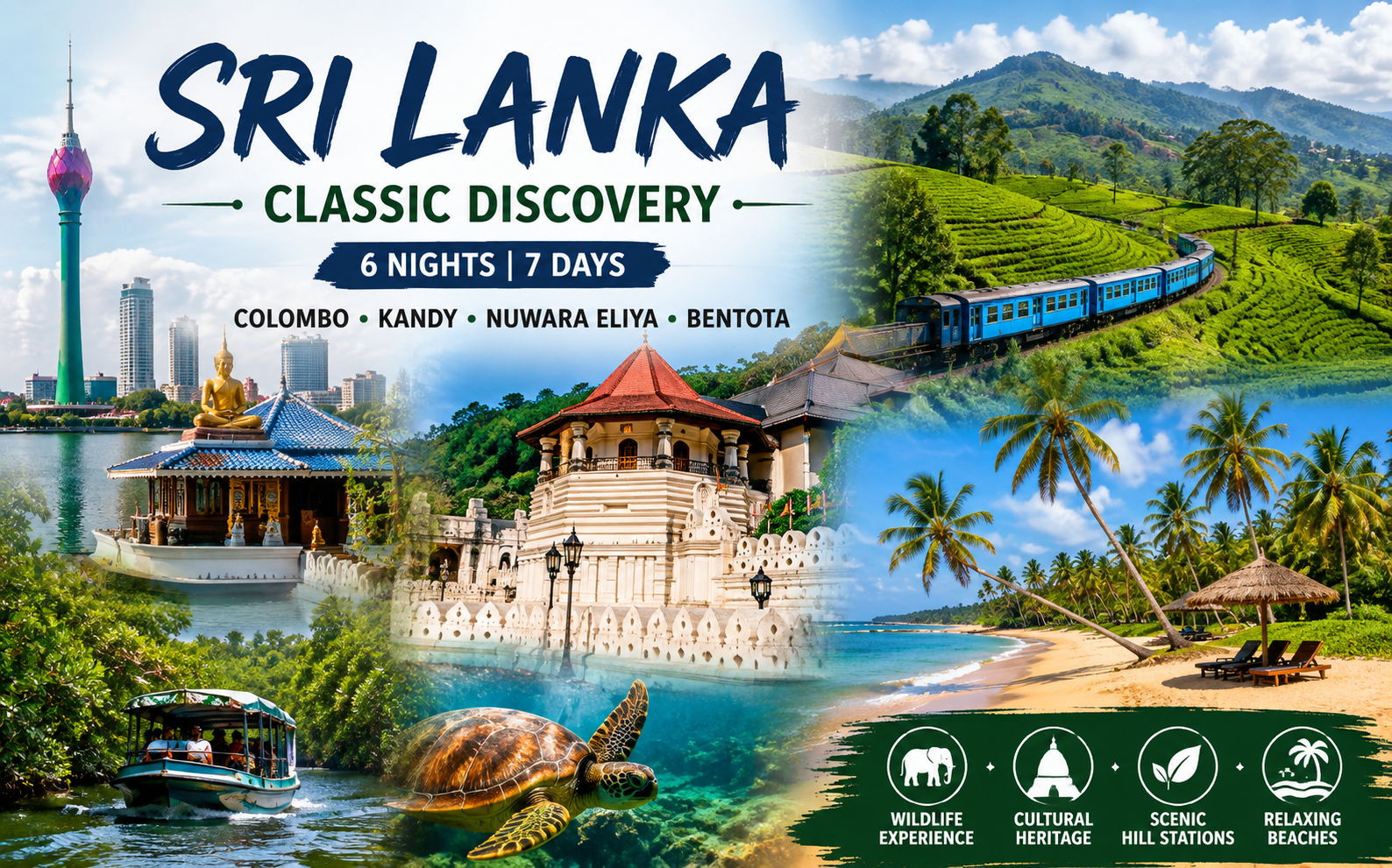 Sri Lanka Classic Discovery – Colombo, Kandy, Nuwara Eliya & Bentota